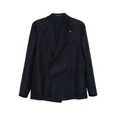 Tagliatore Peak-lapel Double-breasted Suit In Multi