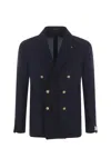 Tagliatore 'montecarlo' Blue Double-breasted Jacket In Blue