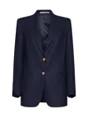 Tagliatore Bertha Viscose-blend Single-breasted Blazer In Blue