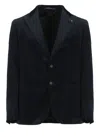 Tagliatore Velvet Patch-pocket Blazer In Blue