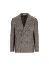 Tagliatore Montecarlo Doppio Petto Boucle Jackets Grey In Gray