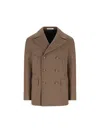 Tagliatore Long-sleeved Double-breasted Jacket In Brown