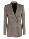 Tagliatore Houndstooth Pattern Jacket In Brown