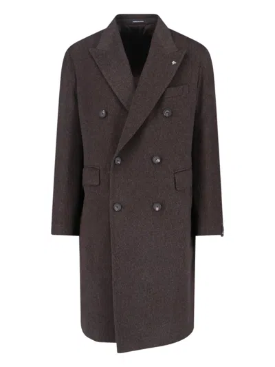 Tagliatore Double-breasted Jacket Notch Lapel In Brown