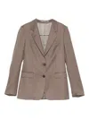 Tagliatore Single-breasted Blazer In Brown