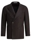 Tagliatore Tailored Jacket With Button Design And Notched Lapel In Brown