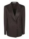 Tagliatore Double-breasted Tailored Suit In Brown