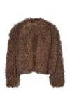 Tagliatore Short Fur Coat In Synthetic Fabric In Brown