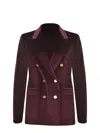 Tagliatore Double-breasted Velvet Jacket In Brown