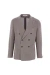 Tagliatore Structured Double-breasted Blazer With Notch Lapel In Gray