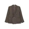 Tagliatore Double-breasted Blazer In Brown