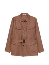 Tagliatore Linen Jacket In Brown