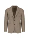 Tagliatore Checked Blazer Notched Lapel In Brown