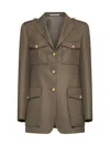 Tagliatore Wool Double-breasted Jacket In Brown