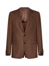 Tagliatore Linen Single-breasted Blazer In Coccio