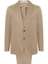 Tagliatore Single-breasted Cotton And Wool Blend Suit In Fango