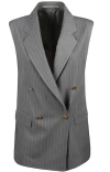 Tagliatore Pinstriped Double-breasted Tailored Vest In Gray