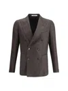 Tagliatore Double-breasted Patch-pocket Blazer In Gray