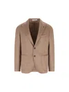 Tagliatore Single-breasted Blazer With Button Cuffs In Brown