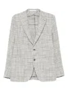 Tagliatore Checked Single-breasted Jacket In Gray
