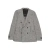 Tagliatore Houndstooth Double-breasted Blazer In Gray