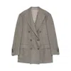 Tagliatore Double Breasted Tweed Blazer Jackets Grey In Gray