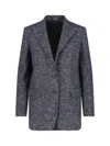 Tagliatore Sequin Embellished Long Sleeve Blazer In Gray
