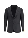Tagliatore Pied-de-poule Print Blazer In Gray