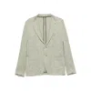Tagliatore Herringbone-pattern Jacket In Gray