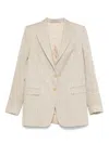 Tagliatore Light Beige Single-breasted Blazer In Grey