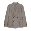 Tagliatore Double-breasted Wool And Silk Jacket In Grey