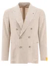 Tagliatore Double-breasted Textured Jacket With Structured Lapel