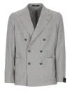 Tagliatore Wool Double-breasted Jacket In Grey