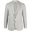 Tagliatore Notched-lapels Single-breasted Blazer In Grey/blue