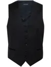 Tagliatore Panelled Virgin Wool Waistcoat In Black