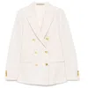 Tagliatore Cotton Blend Double-breasted Jacket In White