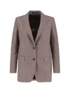 Tagliatore Structured Blazer With Notch Lapel And Back Vent In Multi