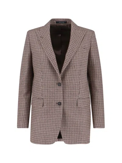 Tagliatore Structured Blazer With Notch Lapel And Back Vent In Neutral