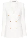 Tagliatore Twill Double-breasted Blazer In Animal Print
