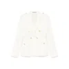 Tagliatore Double-breasted White Jacket With Gold-tone Buttons In Multicolor