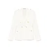 Tagliatore Double-breasted White Jacket With Gold-tone Buttons In Multicolor
