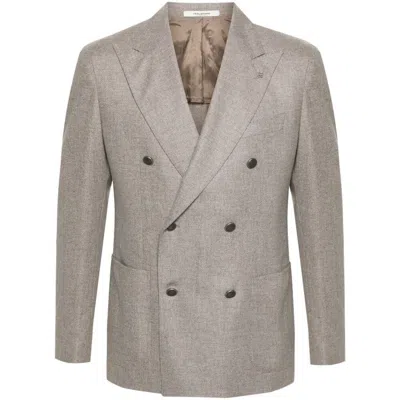 Tagliatore Double-breasted Blazer In Neutrals