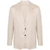 Tagliatore Single-breasted Blazer With Chest And Flap Pockets In Neutrals/pink