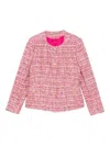 Tagliatore Tweed Gold-button Jacket In Pink