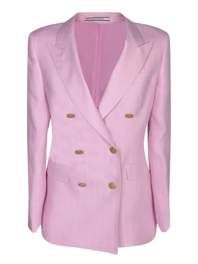 Tagliatore Double-breasted Blazer In Pink