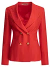 Tagliatore Double-breasted Blazer With Structured Shoulders In Red