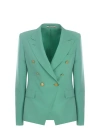 Tagliatore Long Sleeved Lapel Suit Jacket In Verde Acqua