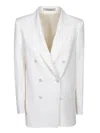 Tagliatore Jasmine Linen Jacket In White In White