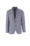 Tagliatore Tailored Herringbone Pattern Jacket In White