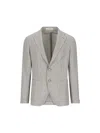 Tagliatore Checked Buttoned Blazer In Gray